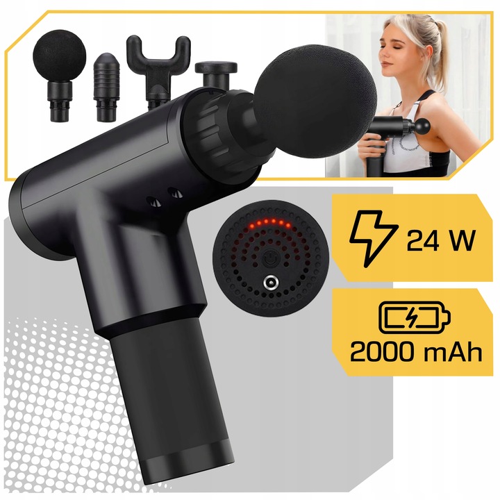 PISTOLET DO MASAŻU MOCNY MASAŻER CIAŁA STÓP MASSAGE GUN PRO Z AKUMULATOREM Kod producenta RĘCZNY MASUJĄCY BODY DLA NIEGO NIEJ PREZENT